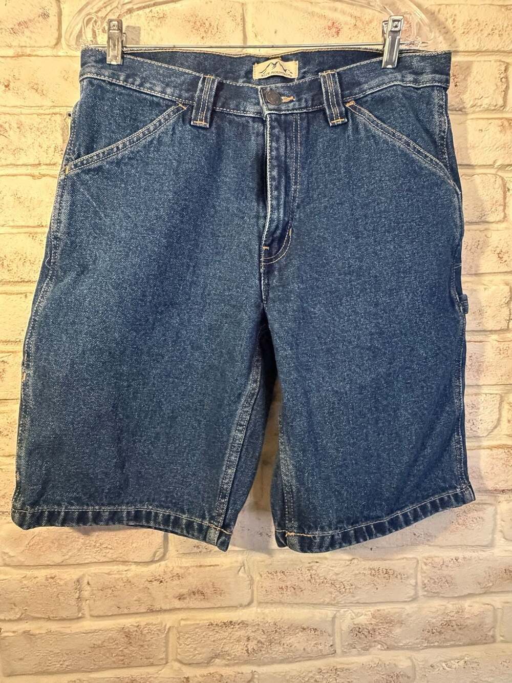 Blue Mountain Men's Denim Utility Work Shorts Relaxed Fit
